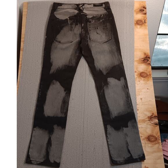 Thrill Denim & Supply Jeans Mens 33X32 Bleach Black Patches Grunge - Picture 8 of 15